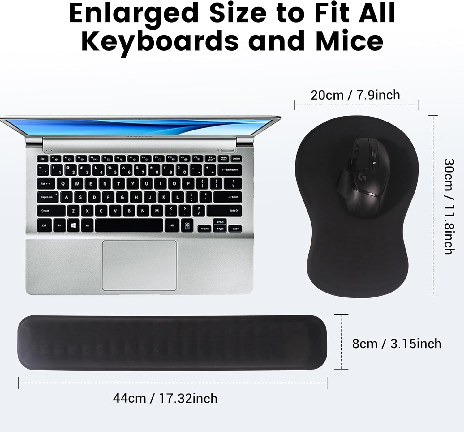image:imageMEKASS Ergonomic Mouse Pad and Keyboard Wrist Rest Set Super Soft Memory Foam Desk Wrist Support for Computer Keyboard NonSlip Arm Palm Rests Cushion for Typing Gaming Office Light Pink MarbleMk01black