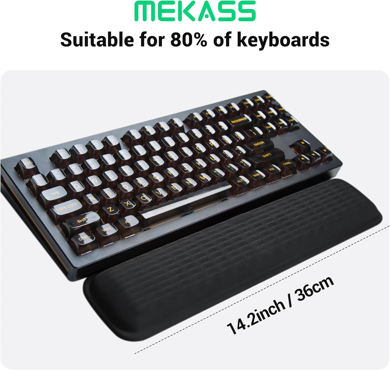 image:imageMEKASS Ergonomic Mouse Wrist Rest Premium Memory Foam Mouse Wrist Pad Support Relieve Wrist Pain for Long Hours of Work Gaming Classic BlackBlack