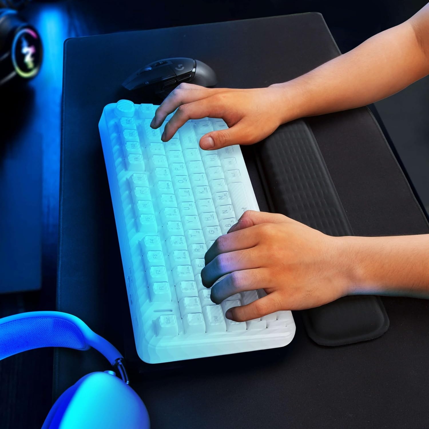 image:imageMEKASS Ergonomic Mouse Wrist Rest Premium Memory Foam Mouse Wrist Pad Support Relieve Wrist Pain for Long Hours of Work Gaming Classic BlackBlack