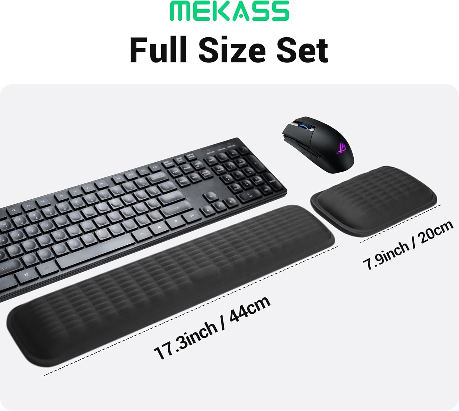image:imageMEKASS Ergonomic Mouse Wrist Rest Premium Memory Foam Mouse Wrist Pad Support Relieve Wrist Pain for Long Hours of Work Gaming Classic BlackBlack