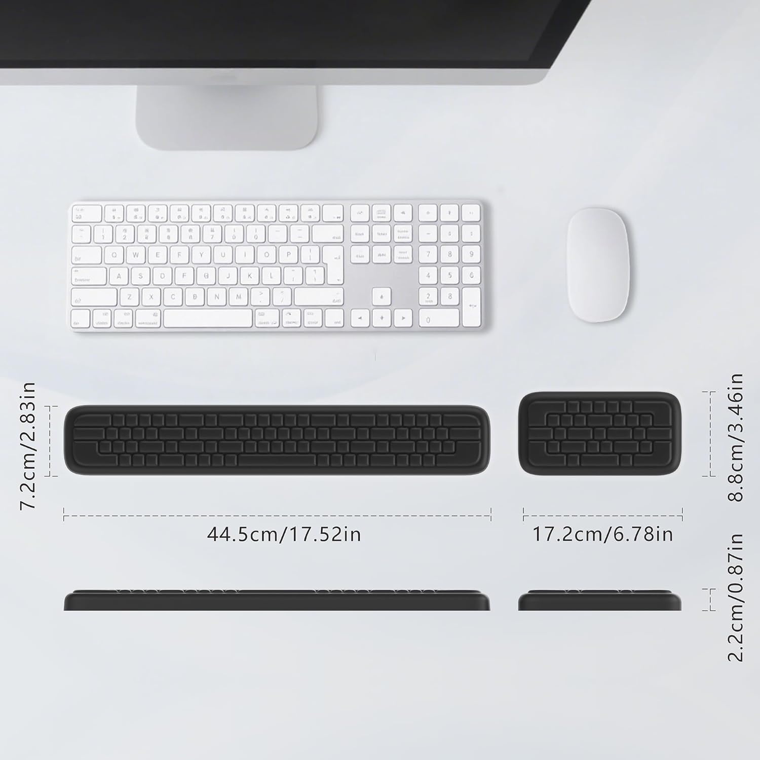 image:imageMEKASS Keyboard Wrist Rest Ergonomic Wrist Pad Soft Memory Foam Keyboard Hand Rest with NonSlip Base Easy Typing Pain Relief Comfort Support for Office Work Gaming Accessories Purple WhiteClassic Black
