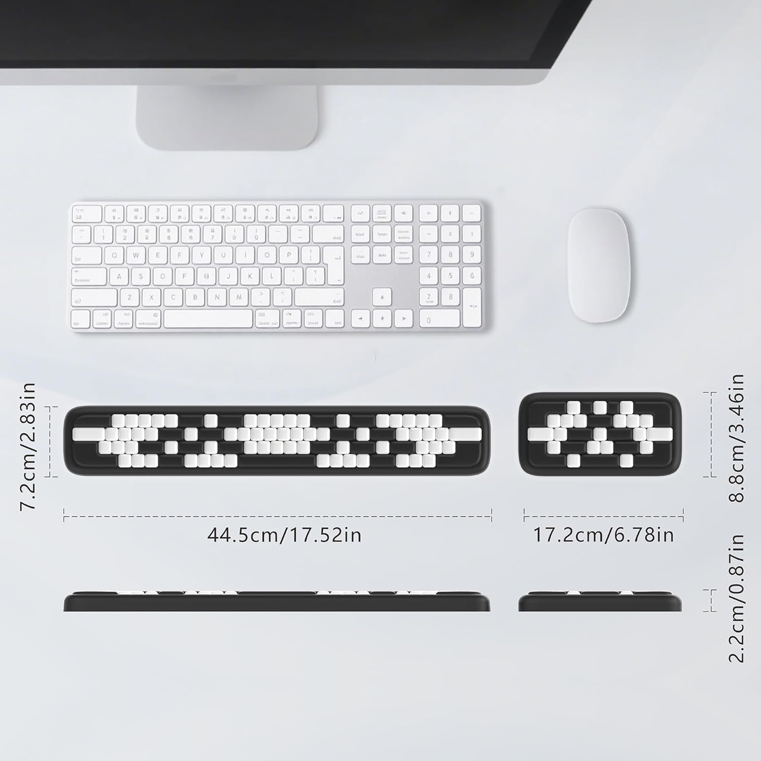image:imageMEKASS Keyboard Wrist Rest Ergonomic Wrist Pad Soft Memory Foam Keyboard Hand Rest with NonSlip Base Easy Typing Pain Relief Comfort Support for Office Work Gaming Accessories Purple WhiteBlack White