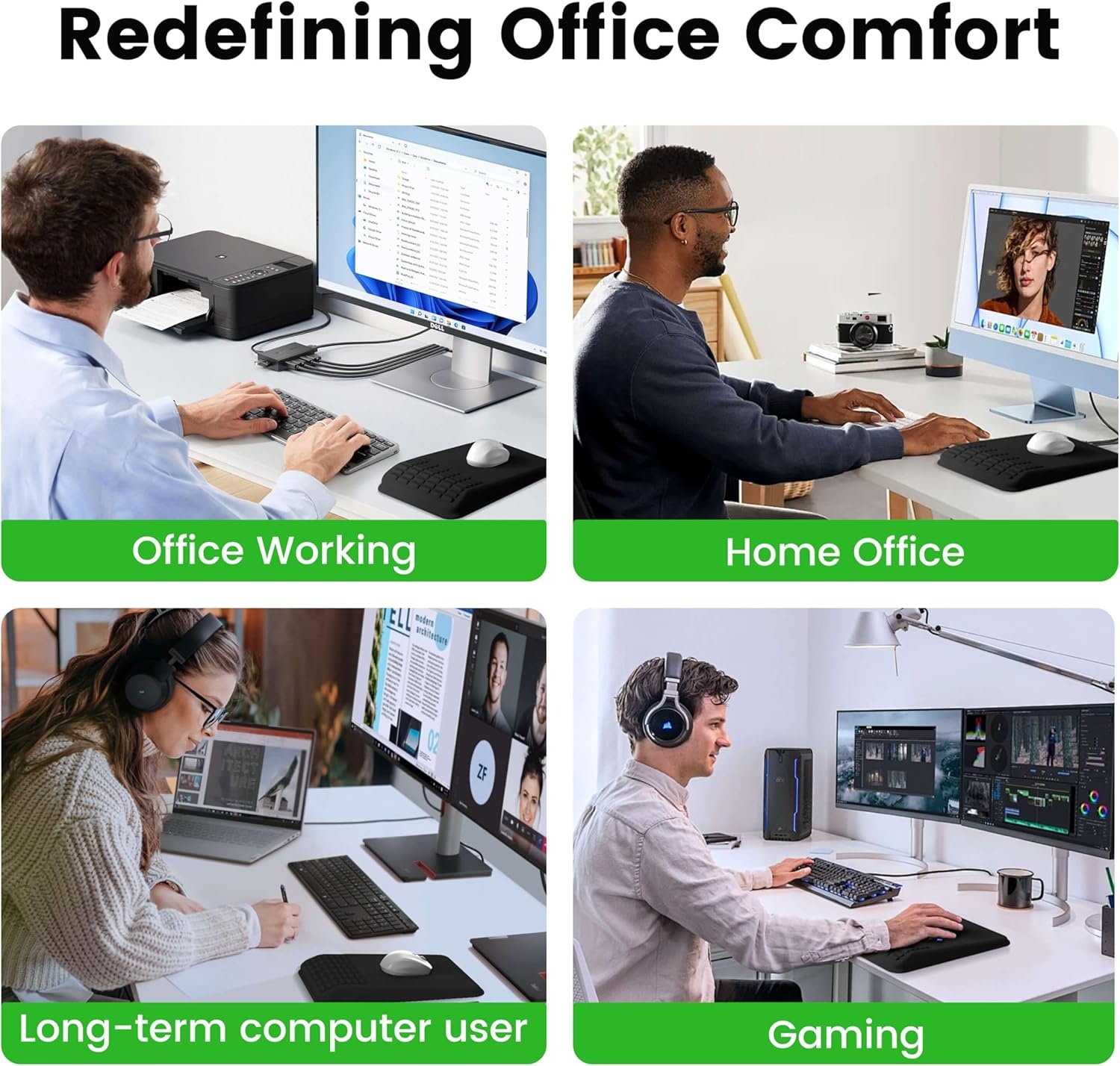 image:imageMEKASS Mouse Pad with Wrist Rest Ergonomic Slope Mousepad for Carpal Tunnel Pain Relief Memory Foam Desk Computer Wrist Support Mouse Pad with for Office Home PurplePurple