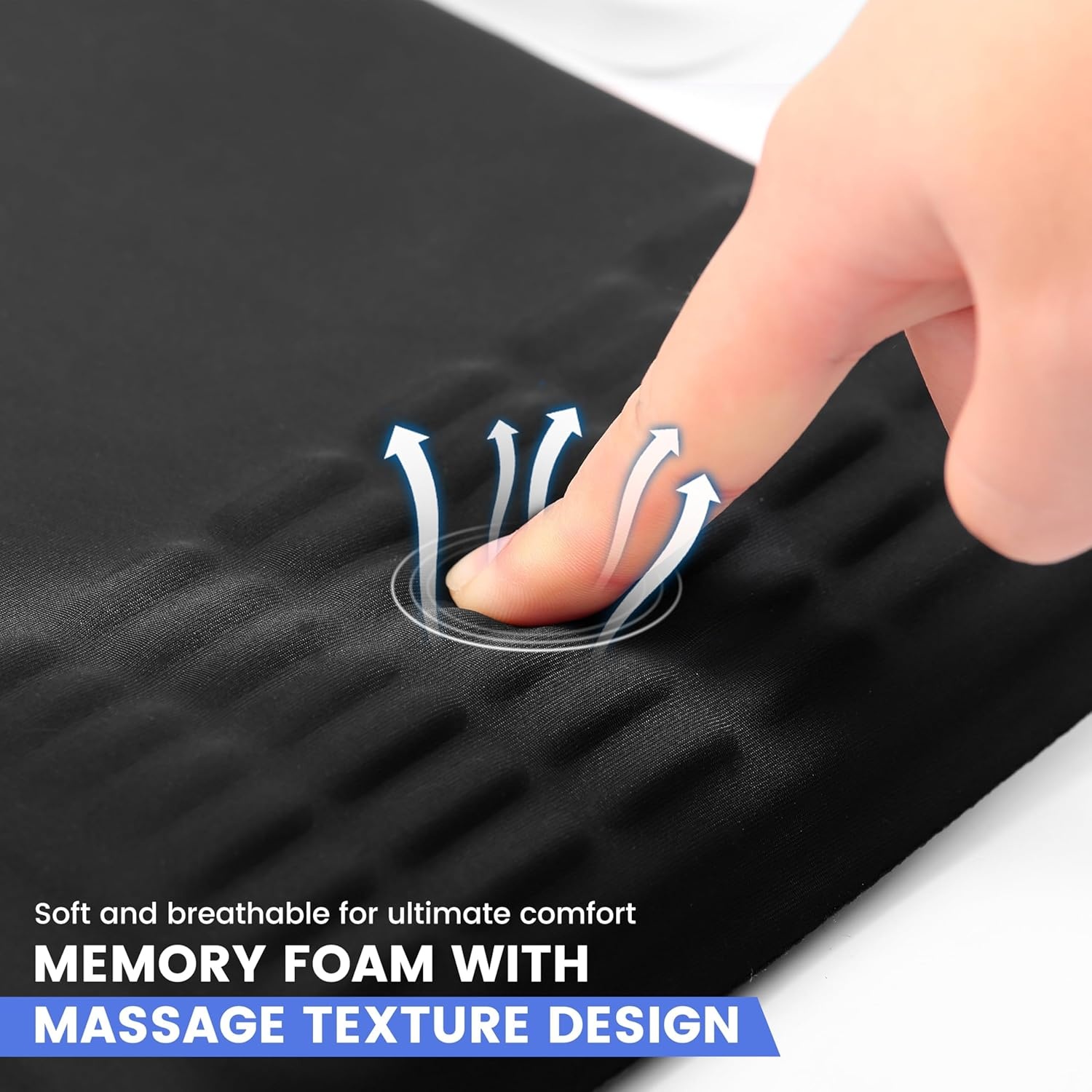 image:imageMEKASS Mouse Pad with Wrist Rest Ergonomic Slope Mousepad for Carpal Tunnel Pain Relief Memory Foam Desk Computer Wrist Support Mouse Pad with for Office Home PurpleClassic Black