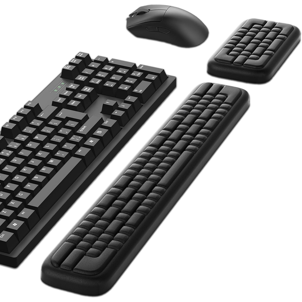 image:imageMEKASS Keyboard Wrist Rest Ergonomic Wrist Pad Soft Memory Foam Keyboard Hand Rest with NonSlip Base Easy Typing Pain Relief Comfort Support for Office Work Gaming Accessories Purple WhiteClassic Black