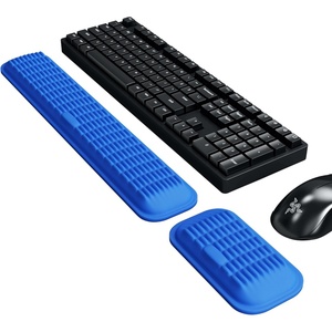 image:imageMEKASS Ergonomic Wrist Rest for Keyboard and Mouse Soft Memory Foam Keyboard Wrist Rest Set with NonSlip Silicone Base Easy Typing Pain Relief Comfort for Office Work Gaming BlueBlue