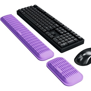 image:imageMEKASS Ergonomic Wrist Rest for Keyboard and Mouse Soft Memory Foam Keyboard Wrist Rest Set with NonSlip Silicone Base Easy Typing Pain Relief Comfort for Office Work Gaming BluePurple