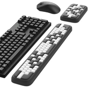 image:imageMEKASS Keyboard Wrist Rest Ergonomic Wrist Pad Soft Memory Foam Keyboard Hand Rest with NonSlip Base Easy Typing Pain Relief Comfort Support for Office Work Gaming Accessories Purple WhiteBlack White