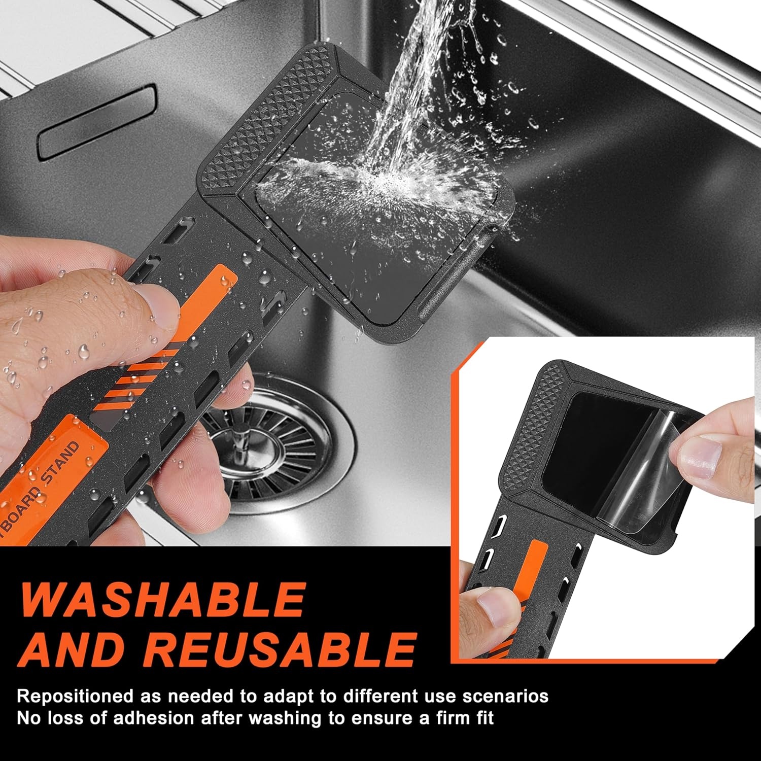 image:imageMEKASS Computer Keyboard Stand for Desktop Adjustable Keyboard Riser Extendable Holder Non Slip Ergonomic Office Desk Accessories for FlatBack Keyboard Only OrangeOrange