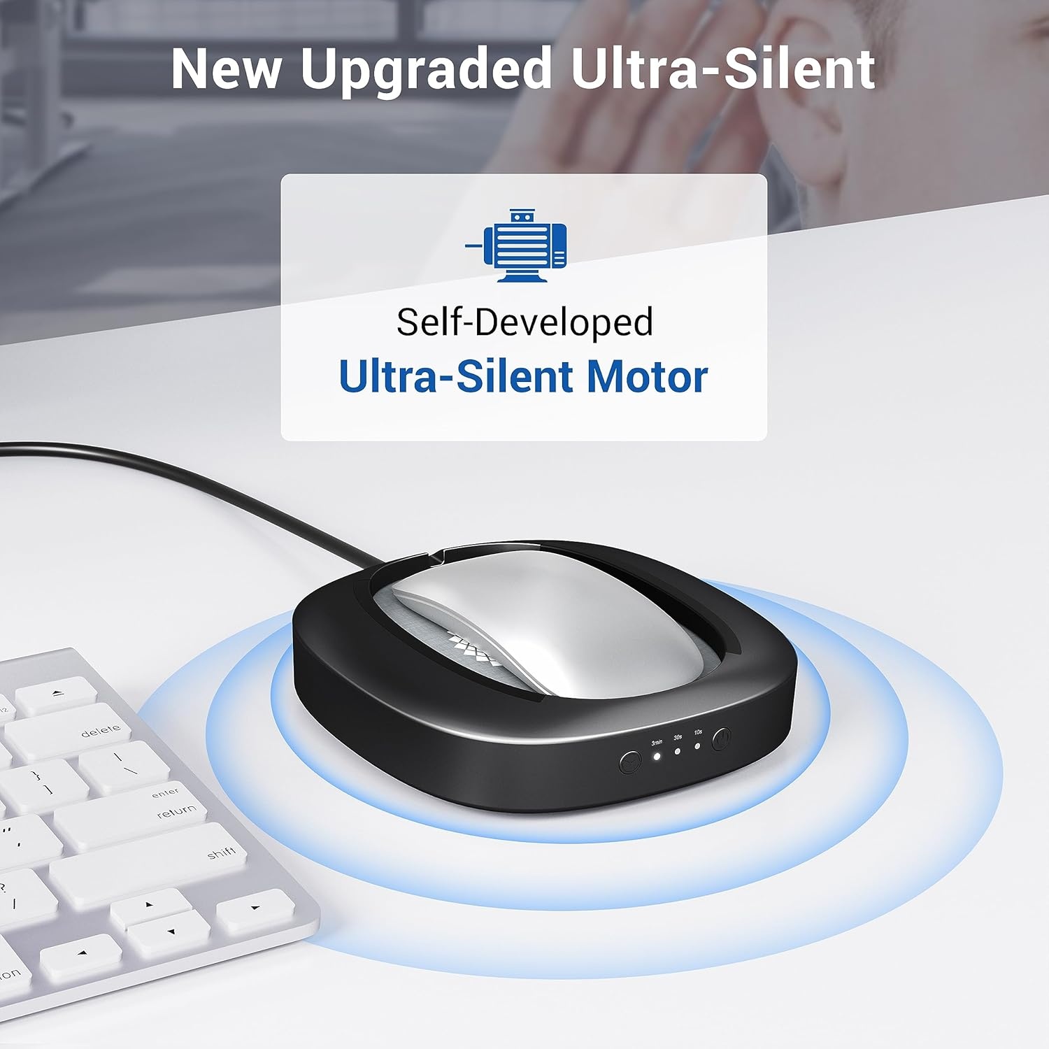 image:imageMEKASS Mouse Mover with Adjustable Interval Timer and UltraSilent Motor Mouse Jiggler Simulates Real Mouse Movement No Need Software Mouse Jiggers for Keeping Computer AwakeBlackLARGE TURNTABLEBlack